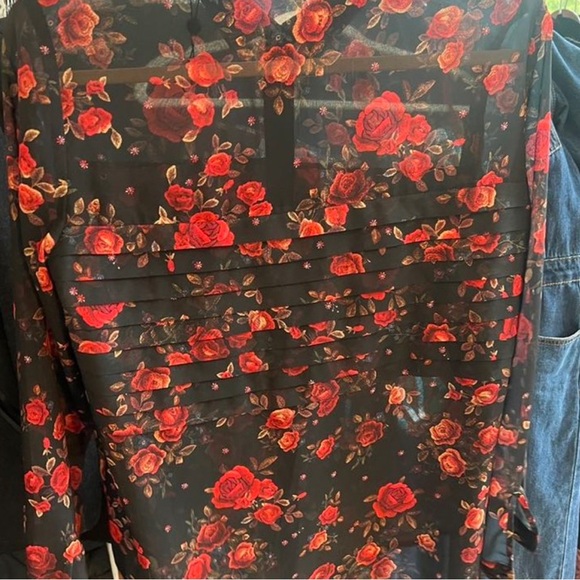 The kooples sheer blouse with rose print - Picture 3 of 4